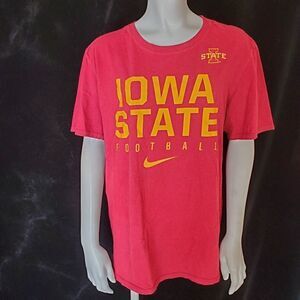 Nike Iowa State Football Red & Yellow Short Sleeve Tee Shirt (L)
